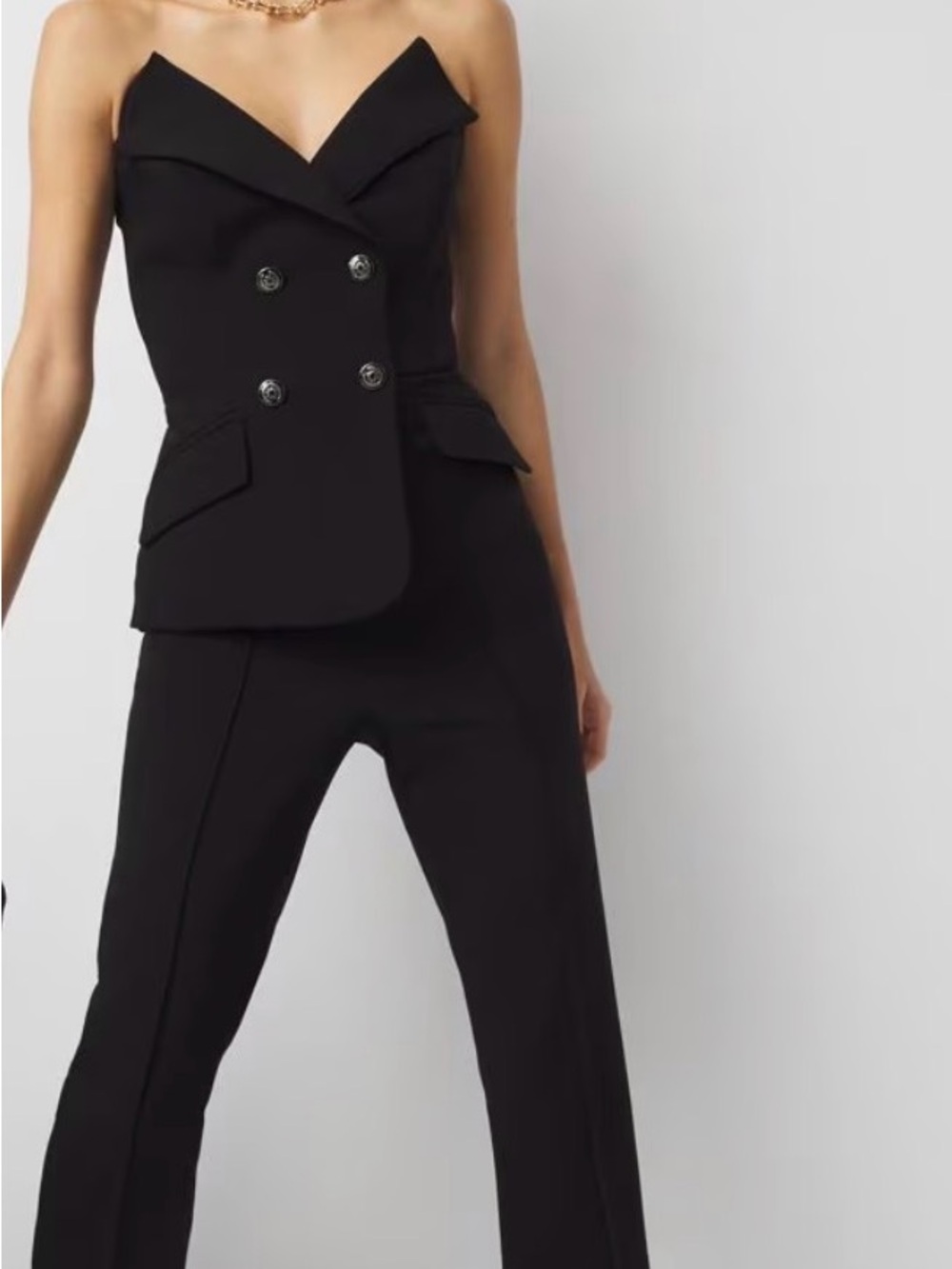 WHBM Double Weave Tuxedo Jumpsuit size 4 - Picture 2 of 6